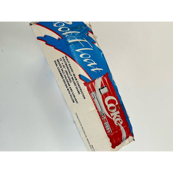 Vintage Coca Cola coke Machine pool float raft inflatable w/pillow 72"x30" - Picture 3 of 4